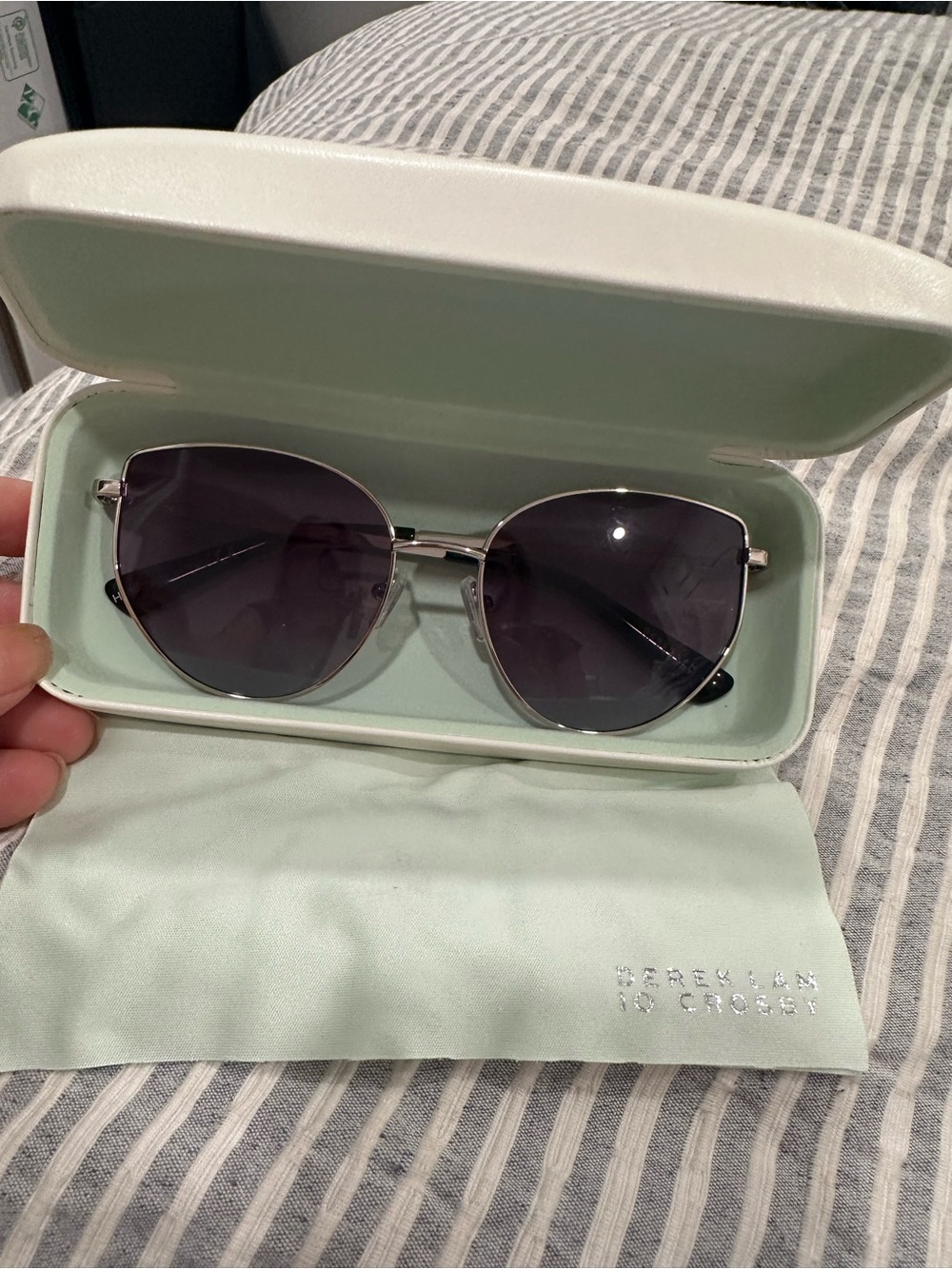 Derek Lam Kirby gold Metal Sunglasses with pink Lenses